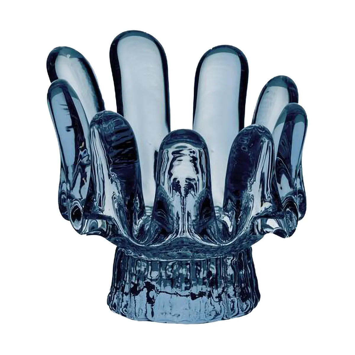 Sunflower candle holder circular glass 9.2 cm, Blue Kosta Boda
