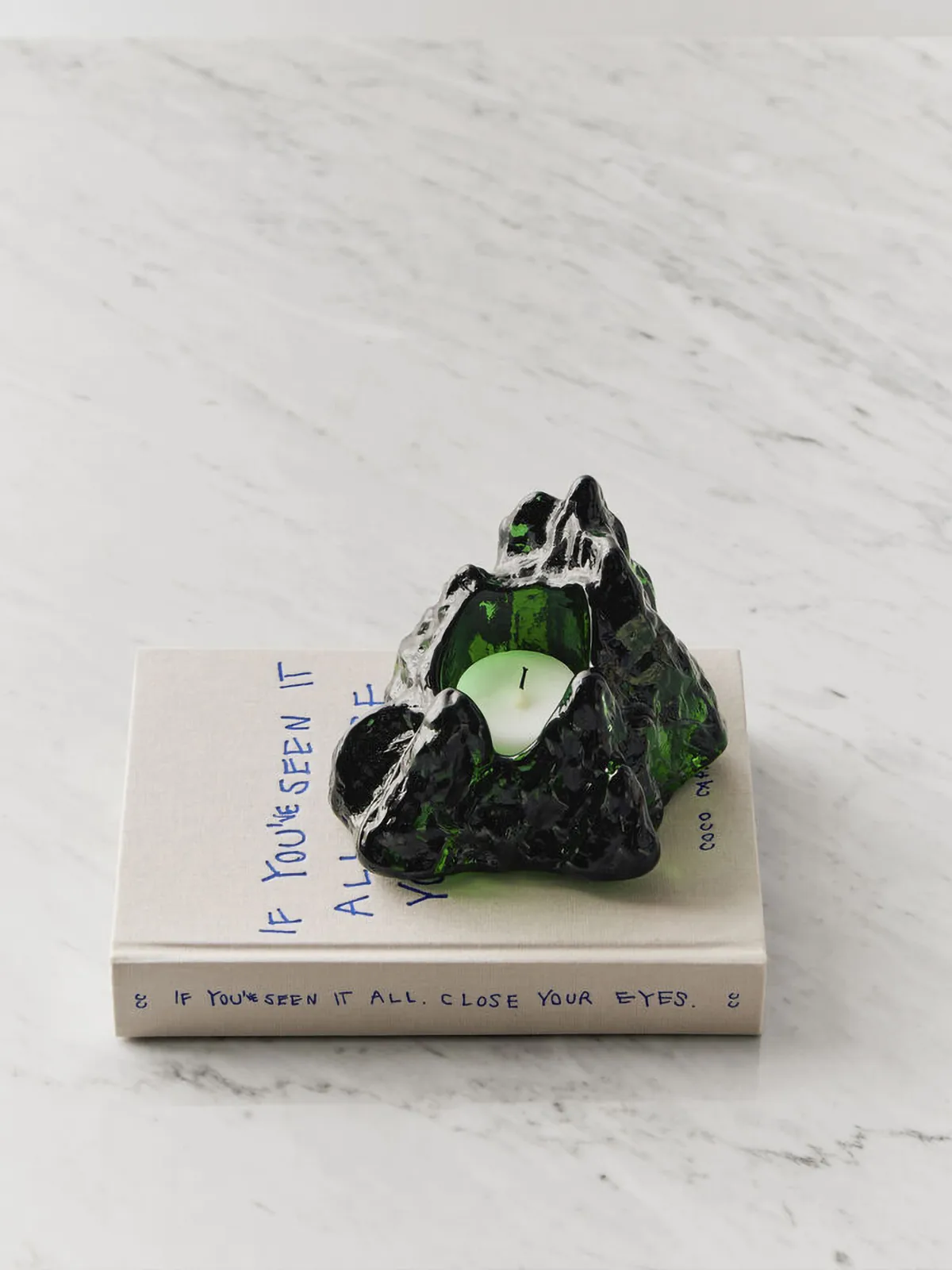 The Rock votive 91 mm, Emerald green Kosta Boda