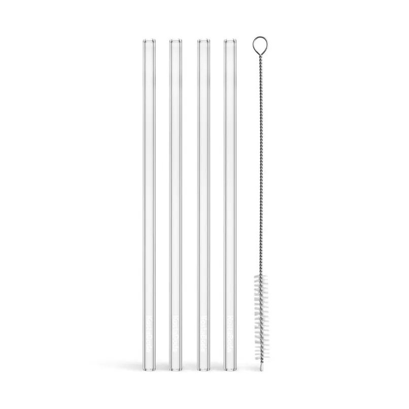 Viva straws + cleaning brush 5 pieces, Clear Kosta Boda