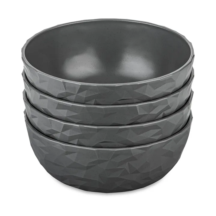 Club bowl Ø16.2 cm 4-pack biocircular thermoplastic - Nature ash grey - Koziol