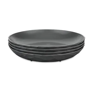 Club deep plate Ø22 cm 4-pack biocircular thermoplastic - Nature ash grey - Koziol