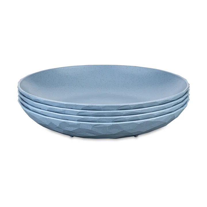 Club deep plate Ø22 cm 4-pack biocircular thermoplastic - Nature flower blue - Koziol