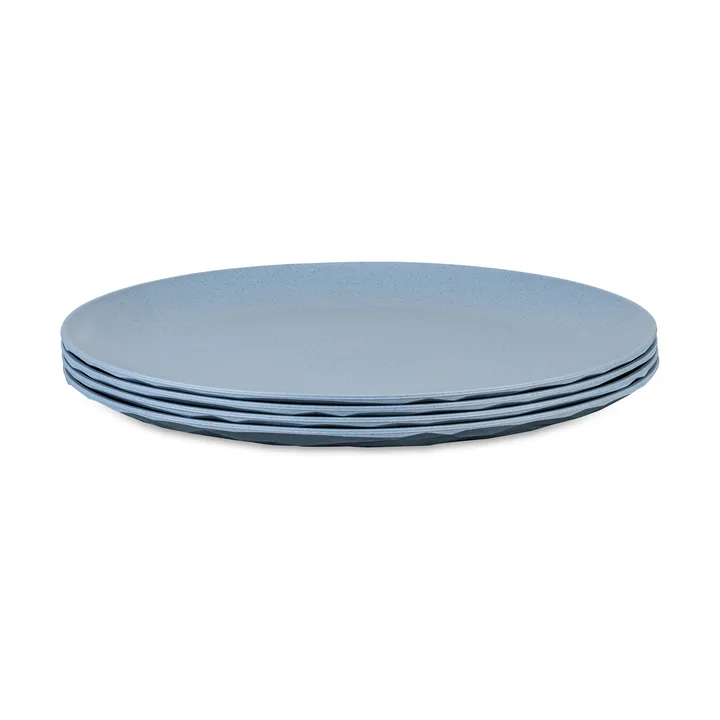 Club plate Ø26 cm 4-pack biocircular thermoplastic - Nature flower blue - Koziol