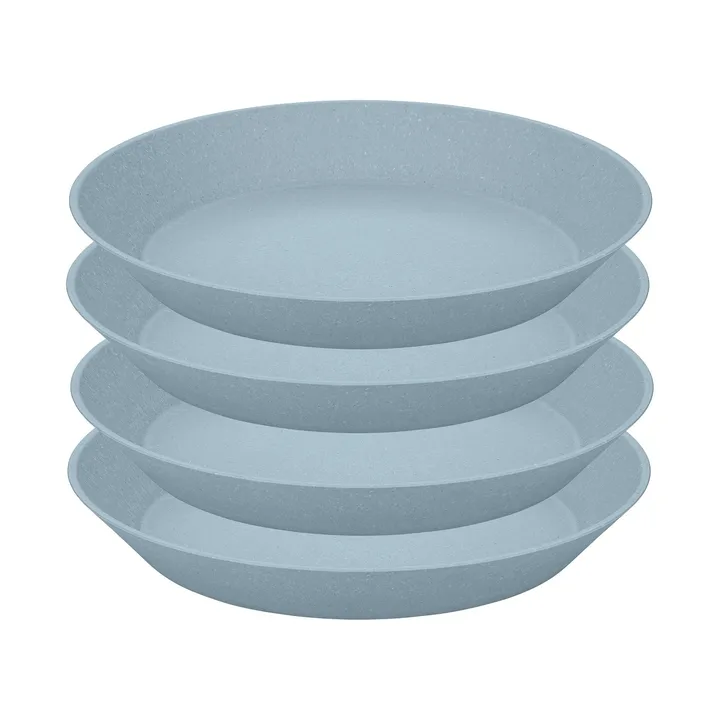 Connect deep plate Ø24 cm 4-pack - Natural flower blue - Koziol