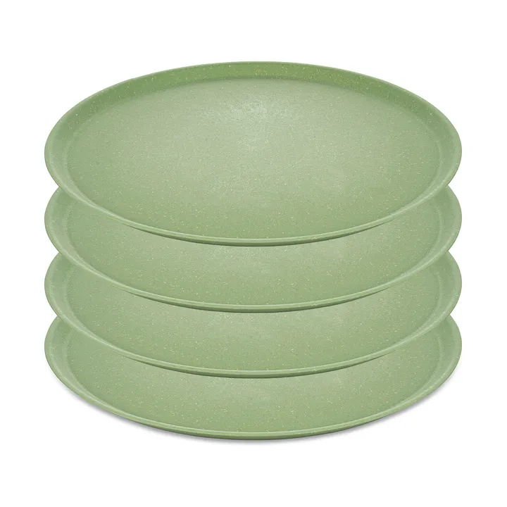 Connect plate Ø25.5 cm 4-pack - Natural leaf green - Koziol