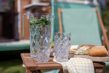 Crystal carafe incl 4 glasses - Crystal clear - Koziol