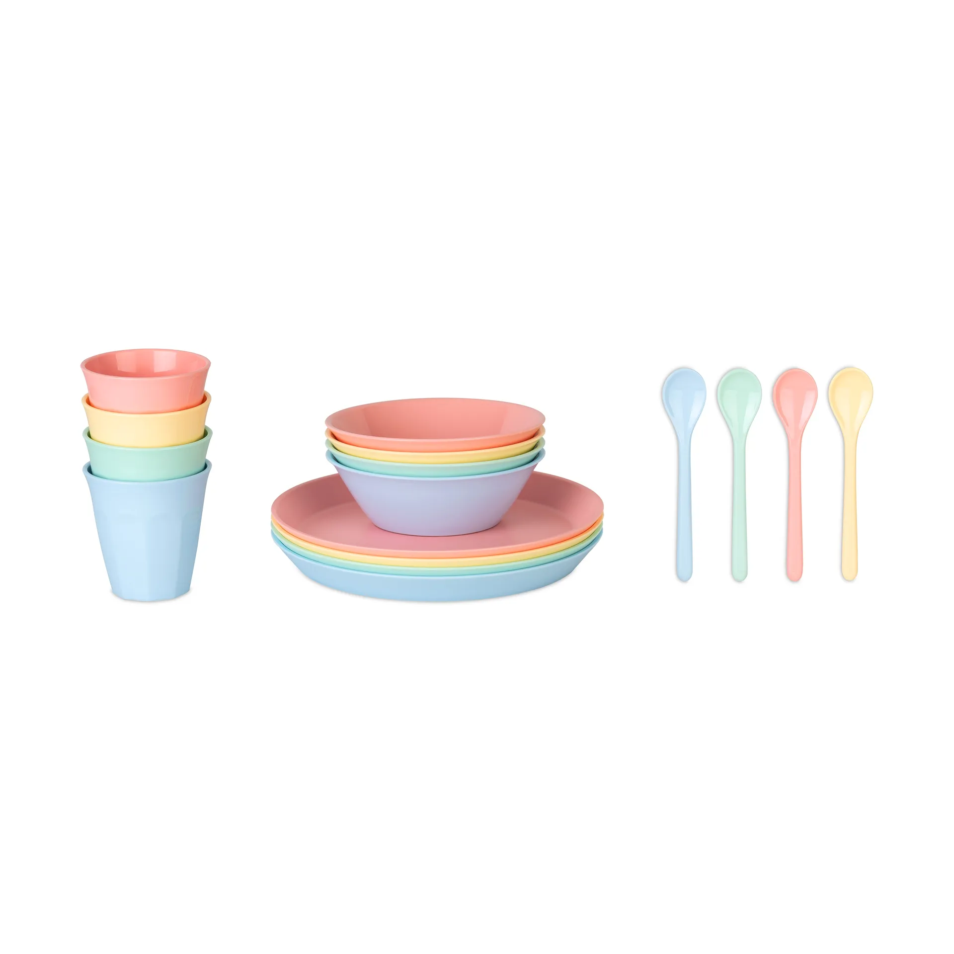 Nora Macarons dinnerware set 16 pieces, Multi Koziol