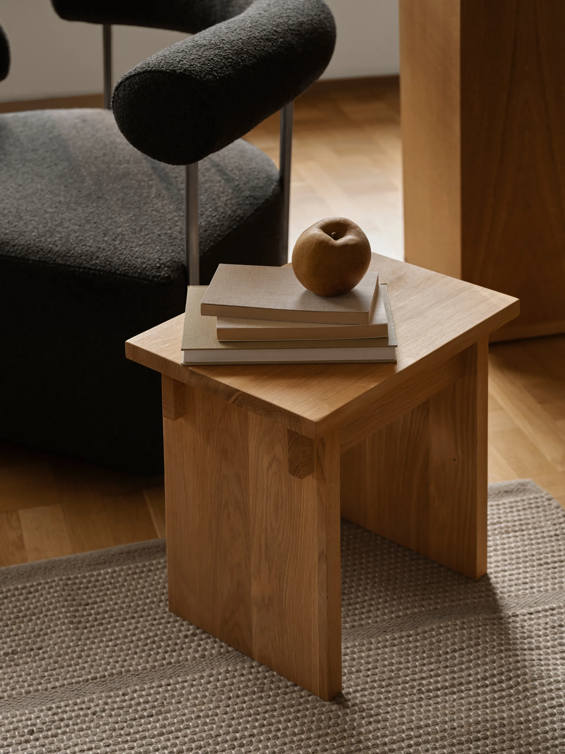 Artisan stool 30x40 cm, Warm lacquered oak Kristina Dam Studio