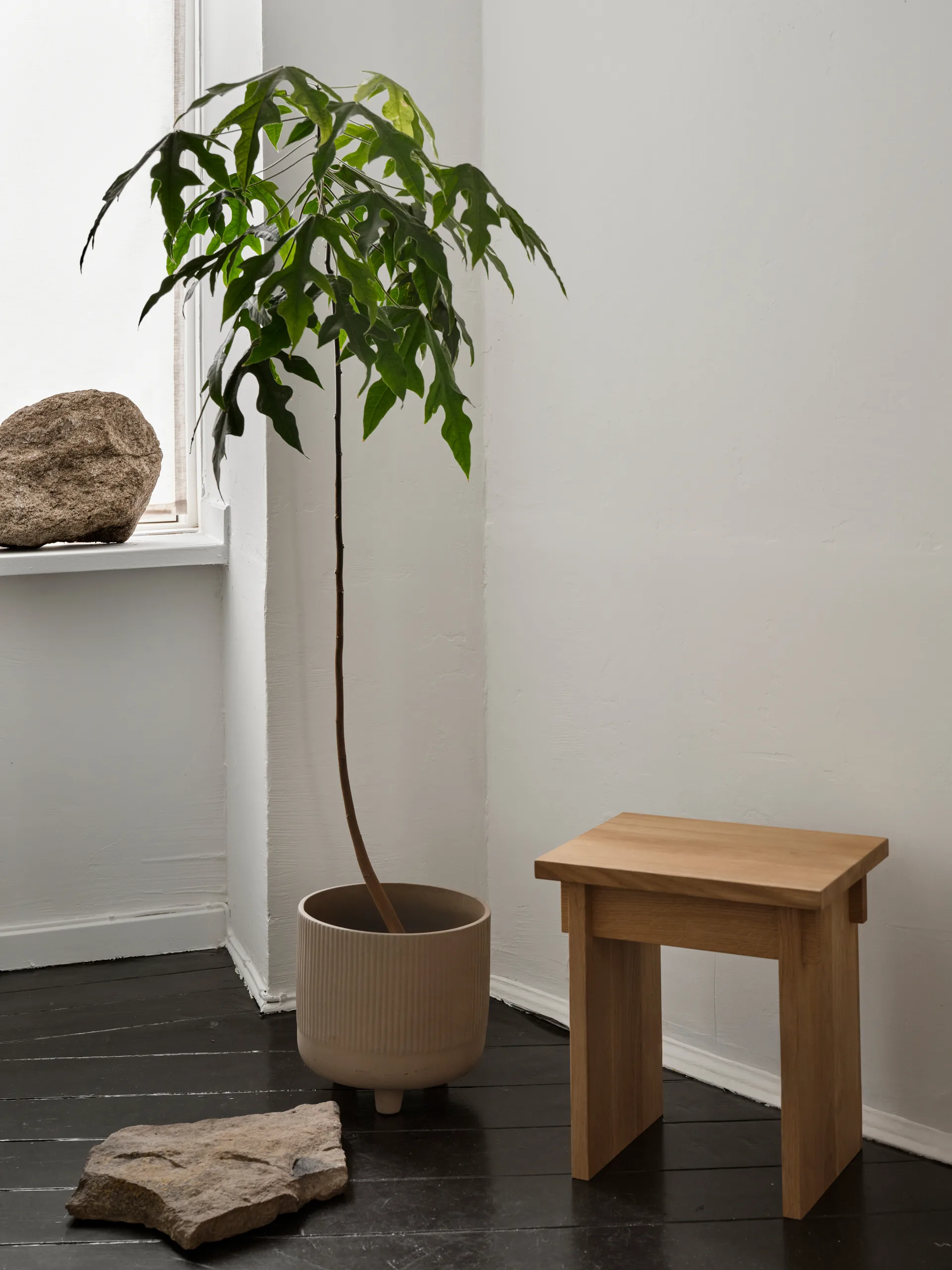 Artisan stool 30x40 cm, Warm lacquered oak Kristina Dam Studio