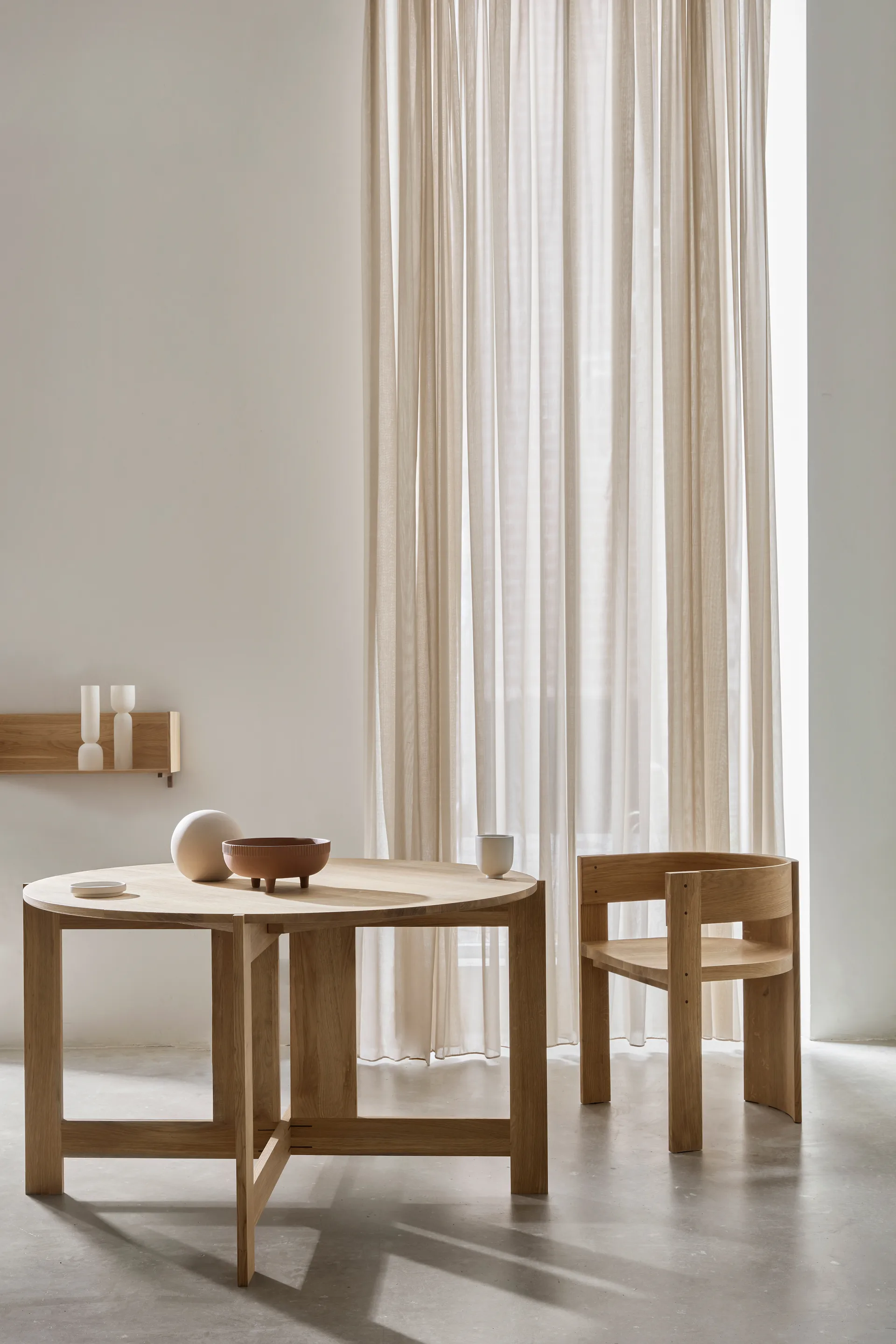Collector chair, Warm lacquered oak-walnut Kristina Dam Studio