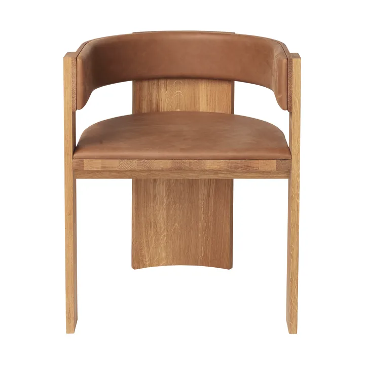 Collector chair - Warm lacquered oak–cognac leather - Kristina Dam Studio