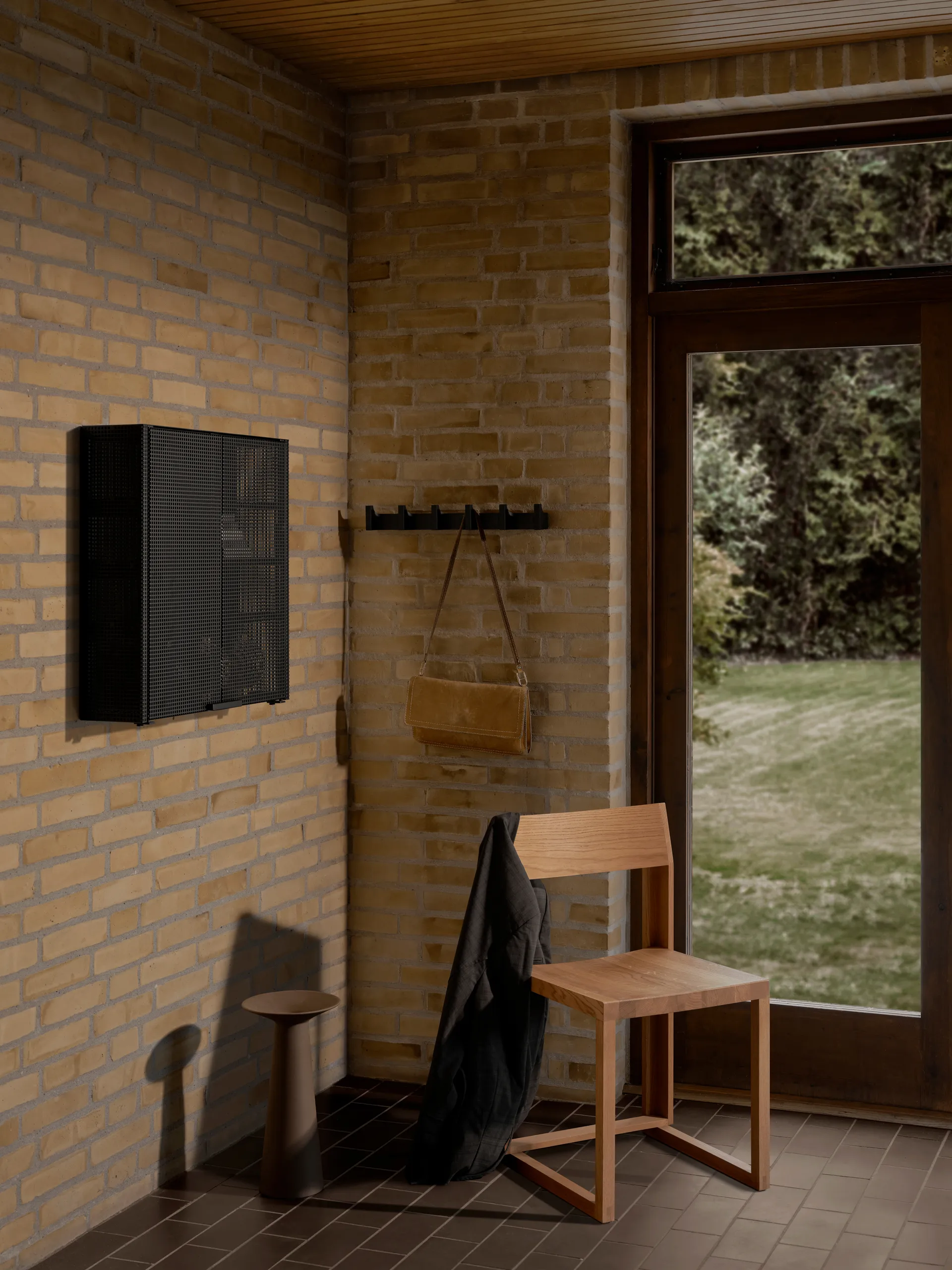 Column coat rack 49 cm, Black stained oak Kristina Dam Studio