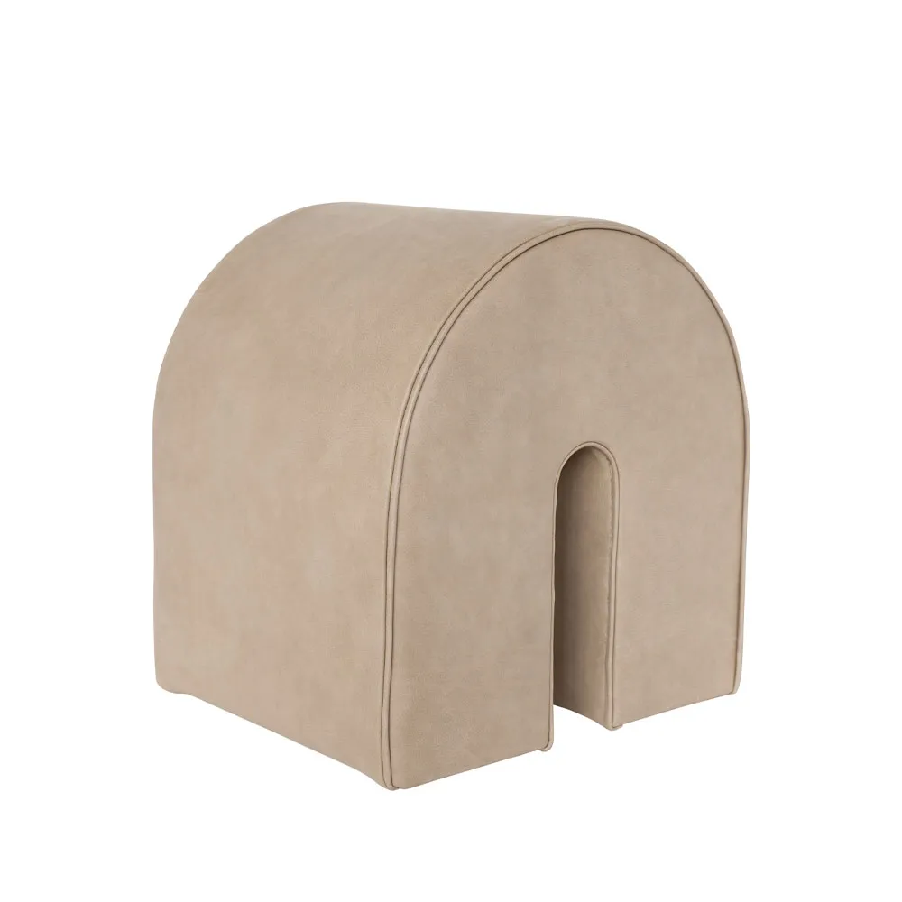 Curved pouf, Leather light brown Kristina Dam Studio