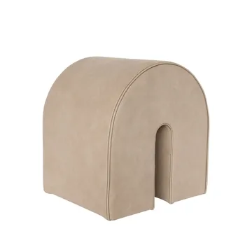 Curved pouf - Leather light brown - Kristina Dam Studio