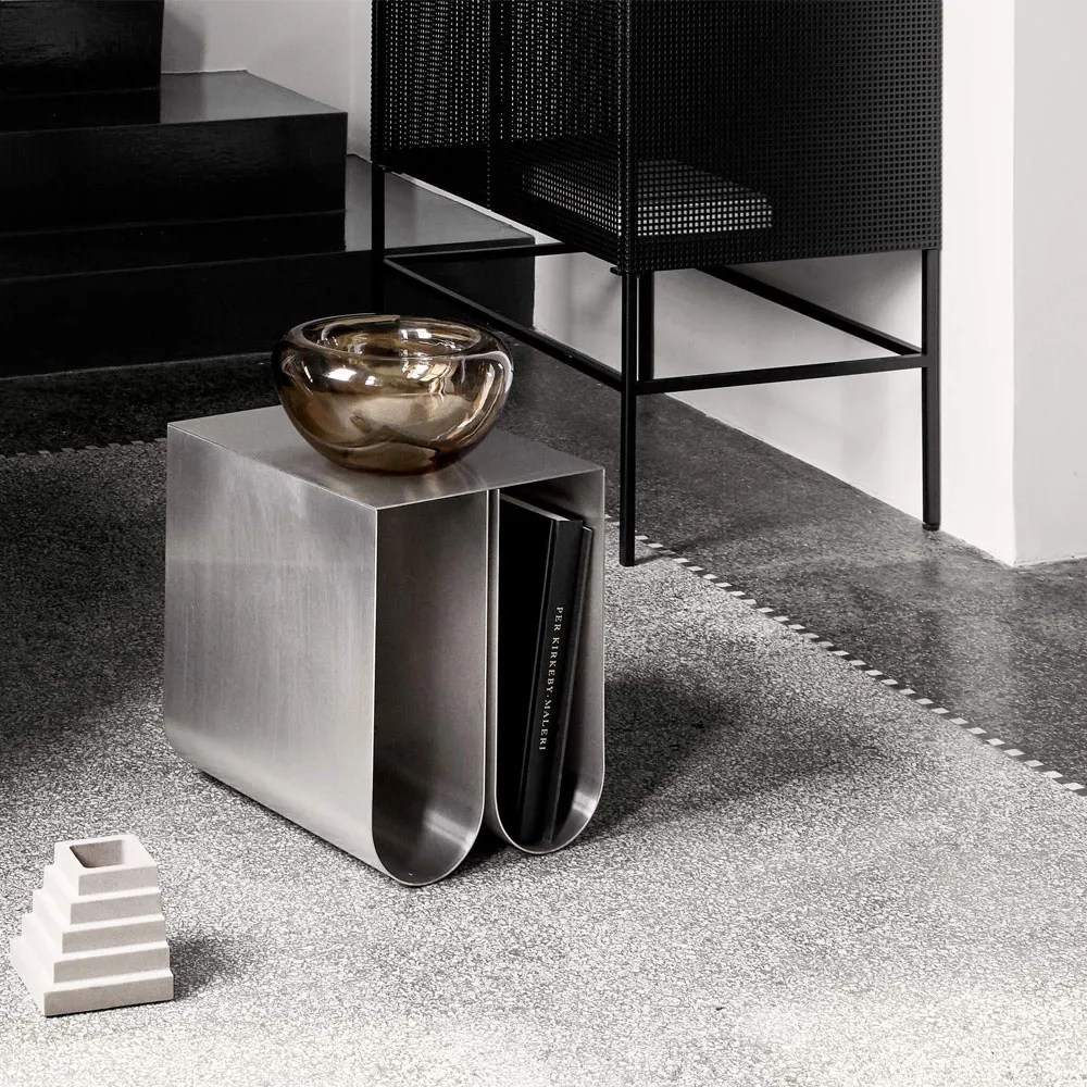 Curved side table, Black Kristina Dam Studio