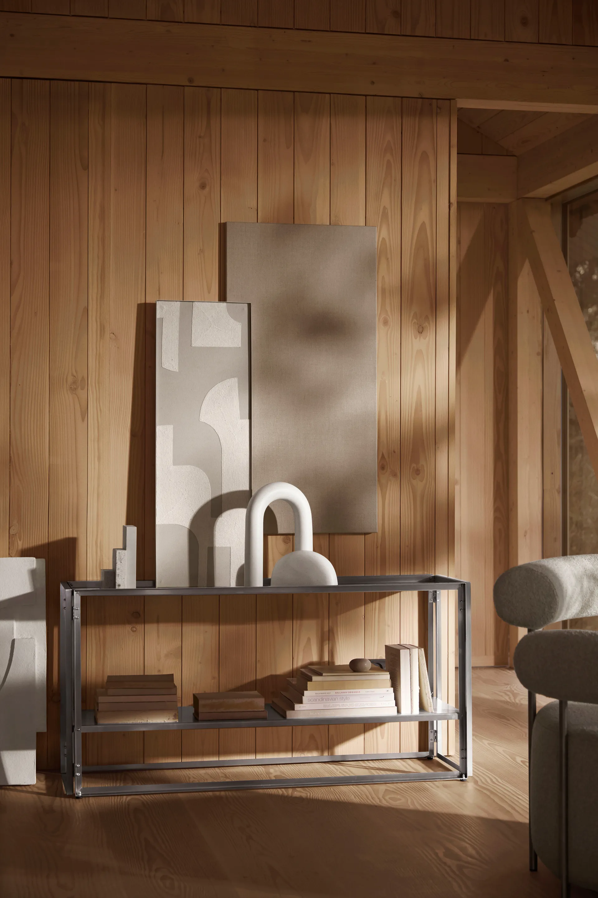 Foldable console 124x60 cm, Brushed stainless steel Kristina Dam Studio
