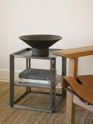 Foldable side table 40x40 cm - Brushed stainless steel - Kristina Dam Studio