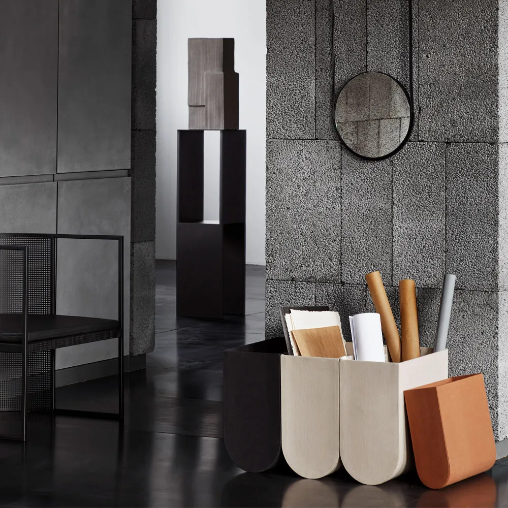 Pedestal side table, Black Kristina Dam Studio