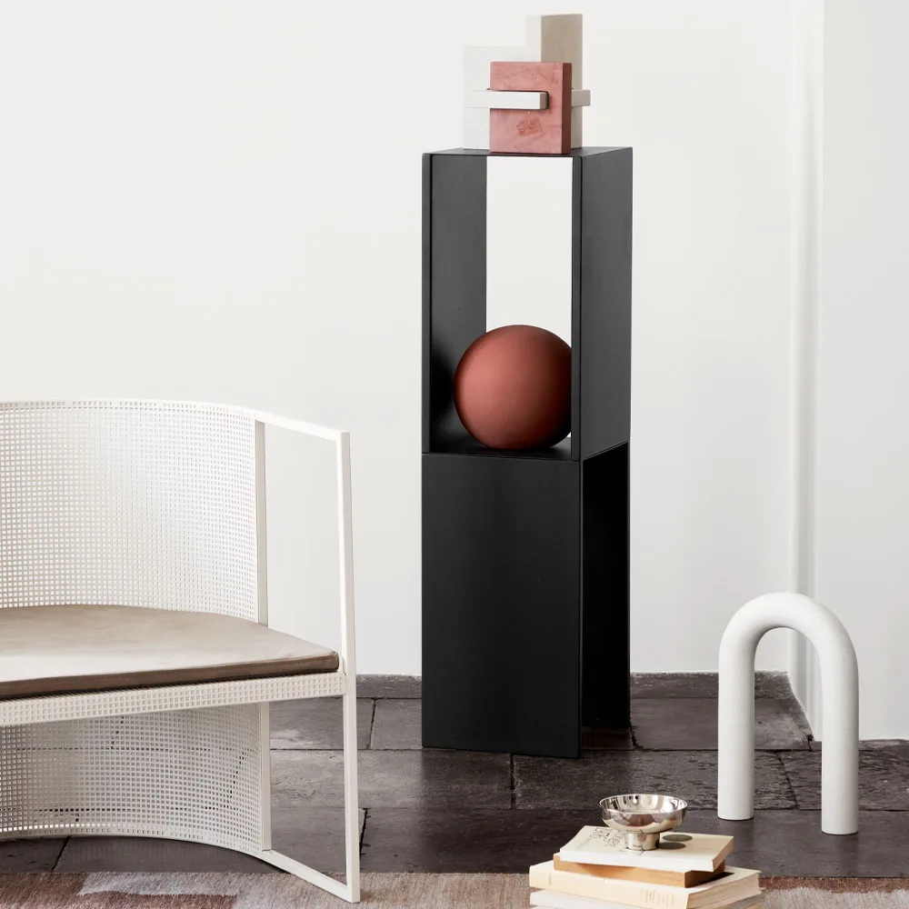 Pedestal side table, Black Kristina Dam Studio