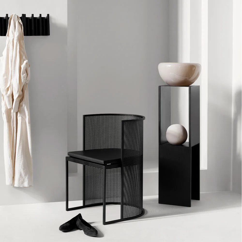 Pedestal side table, Black Kristina Dam Studio