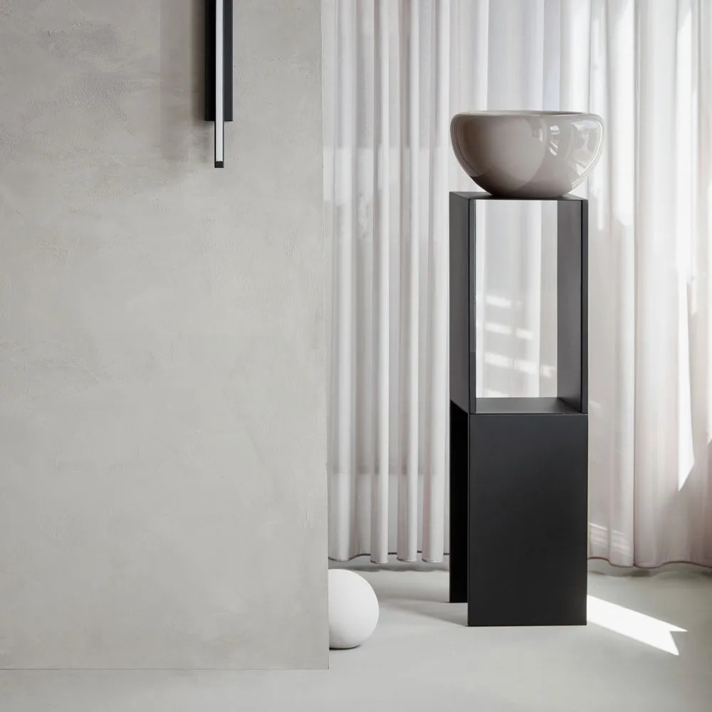 Pedestal side table, Black Kristina Dam Studio