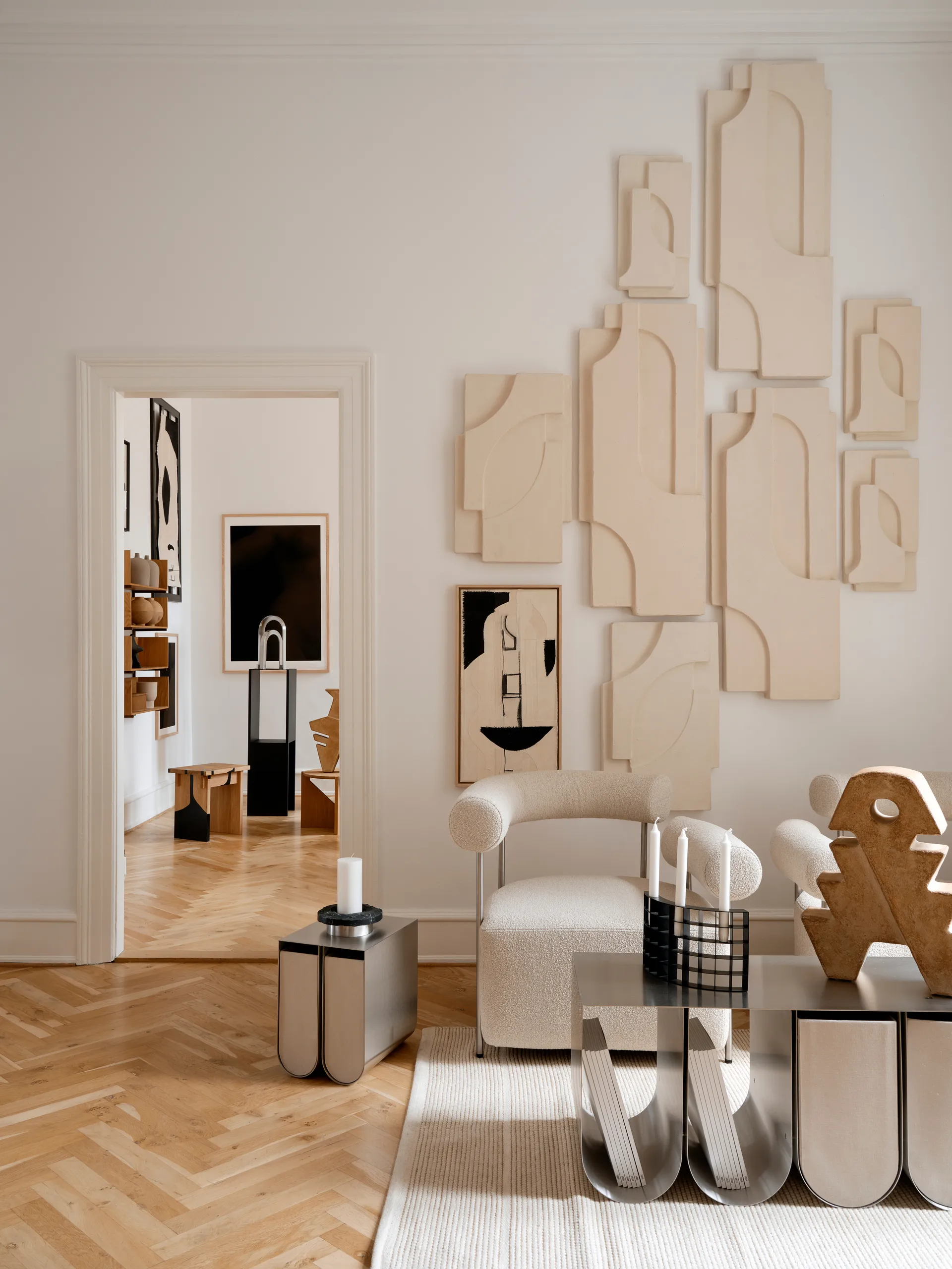 Serif Relief wall decoration L, Off white Kristina Dam Studio