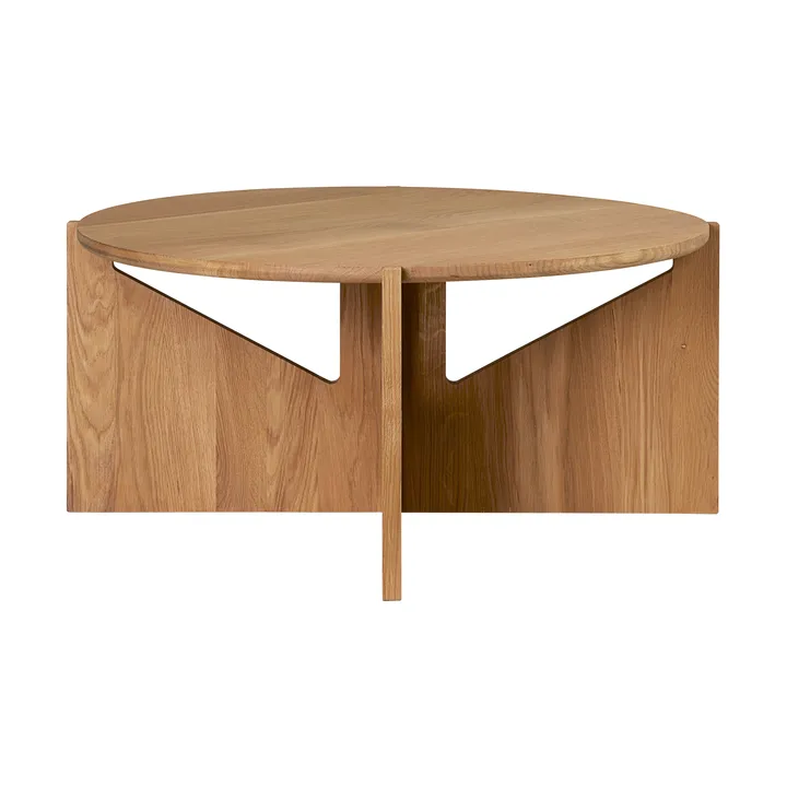 Simple XL coffee table Ø78 cm - Warm lacquered oak - Kristina Dam Studio
