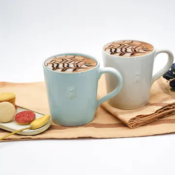 Abeille ceramic mug 2-pack - White - La Rochère