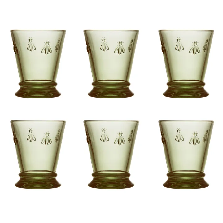 Abeille water glasses 26 cl 6-pack - Olive green - La Rochère