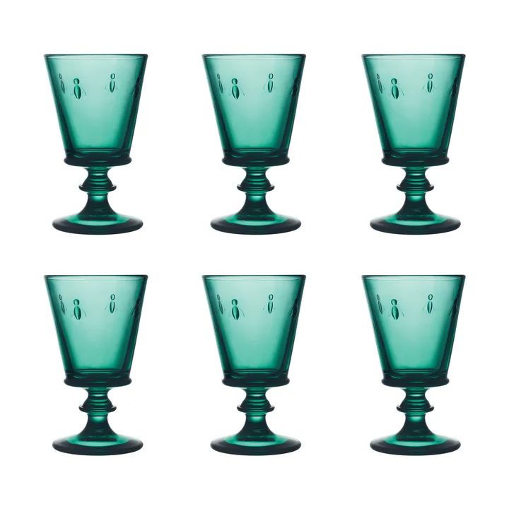 Abeille wine glass 24 cl 6-pack - Emerald green - La Rochère