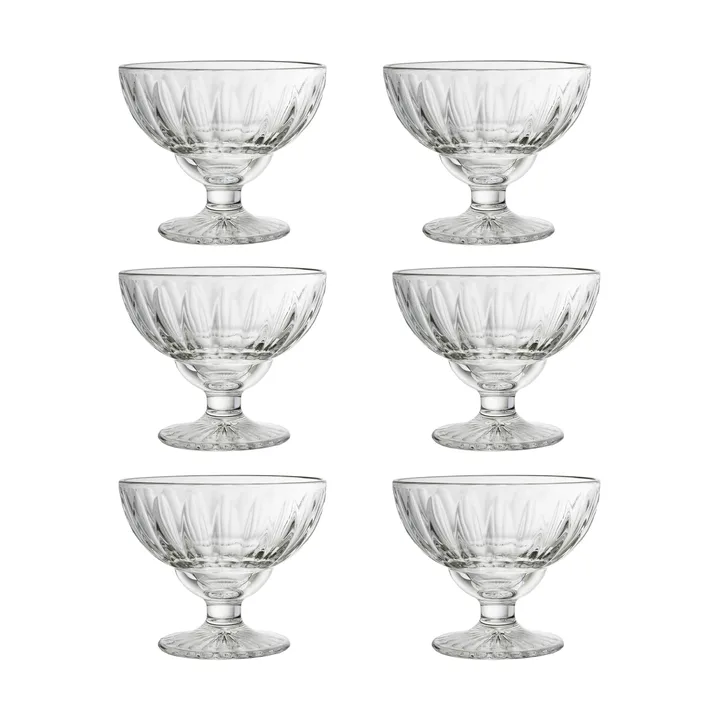 Elise bowl on foot 40 cl 6-pack - Clear - La Rochère