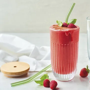 Ouessant smoothie glass with lid and straw 43 cl - Transparent - La Rochère