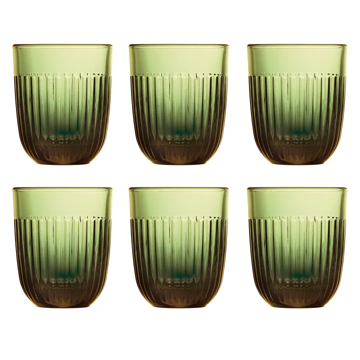 Ouessant water glass 29 cl 6-pack - Olive green - La Rochère
