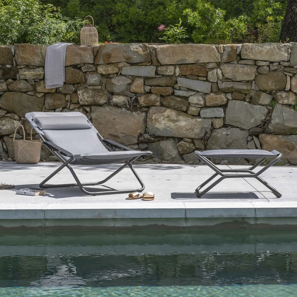 Transabed BeComfort sun lounger, Becomfort silver Lafuma