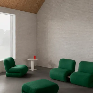 Bau armchair - Divina melange dark green, straight - Lammhults