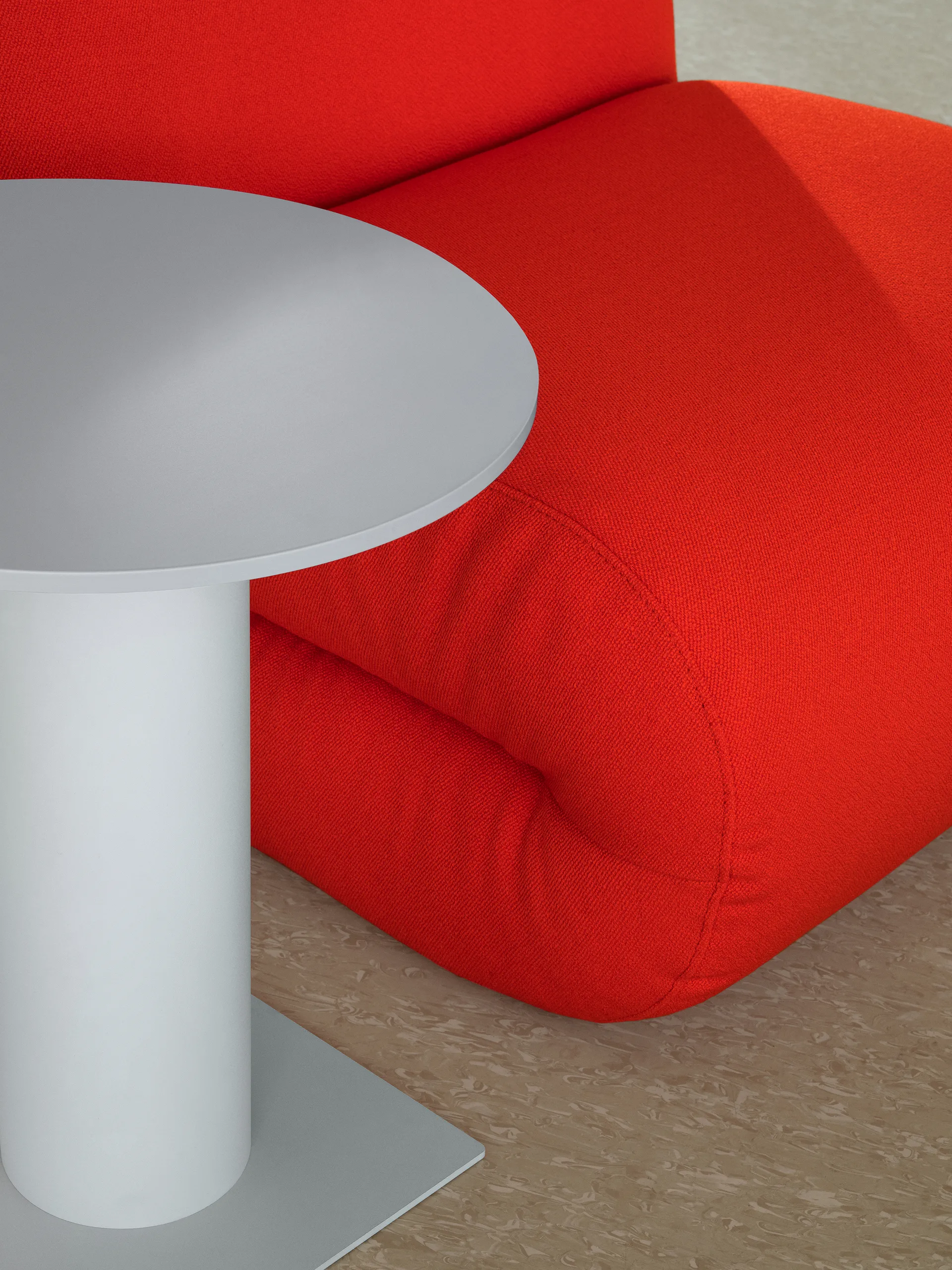 Bau armchair, Vidar 0542 red, straight Lammhults
