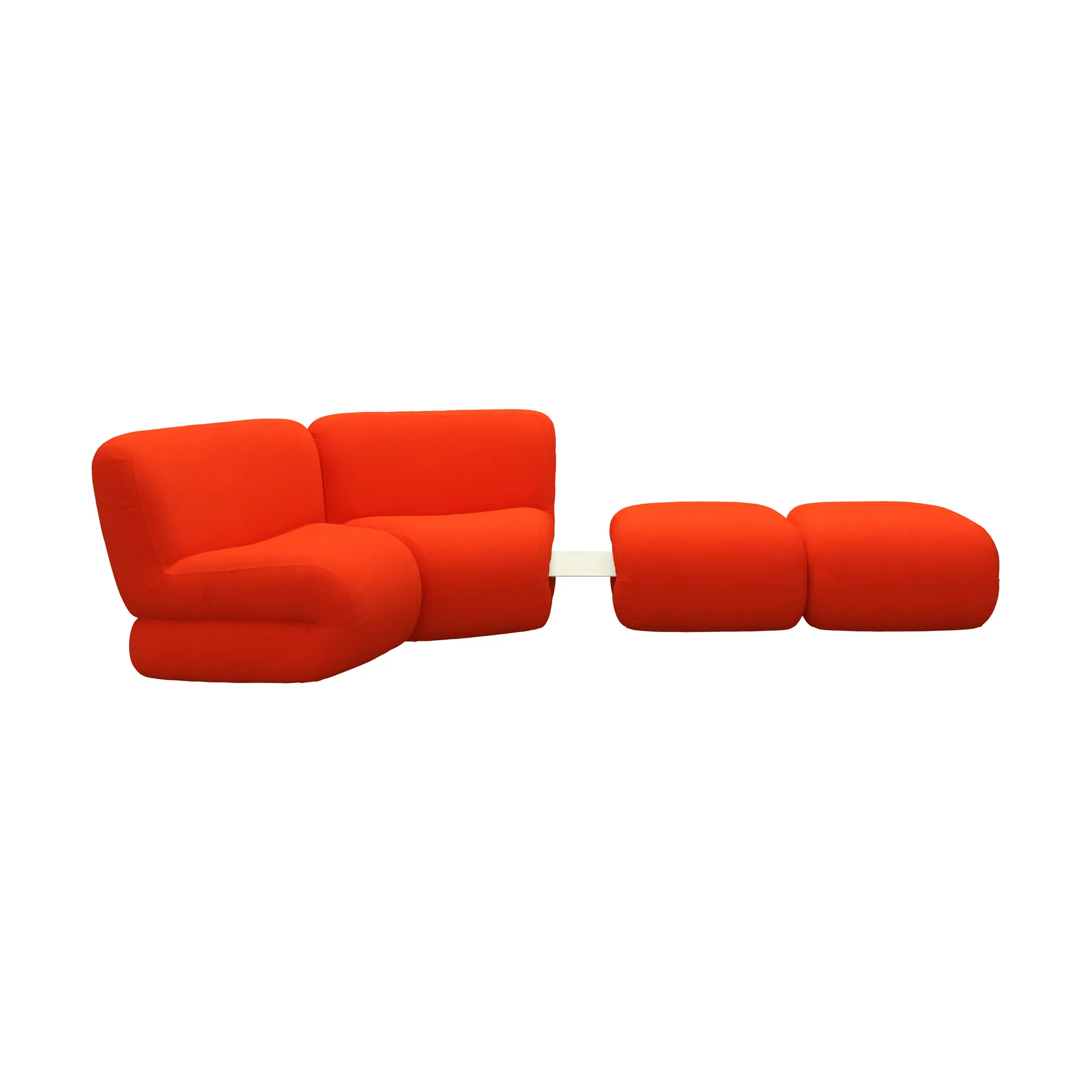 Bau footstool, Vidar 0542 red, straight Lammhults