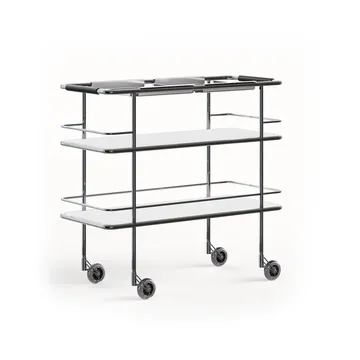 Cargo Support serving trolley - White laminate-chrome - Lammhults