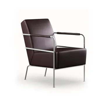 Cinema armchair - Elmo Nordic leather dark brown–chrome frame - Lammhults