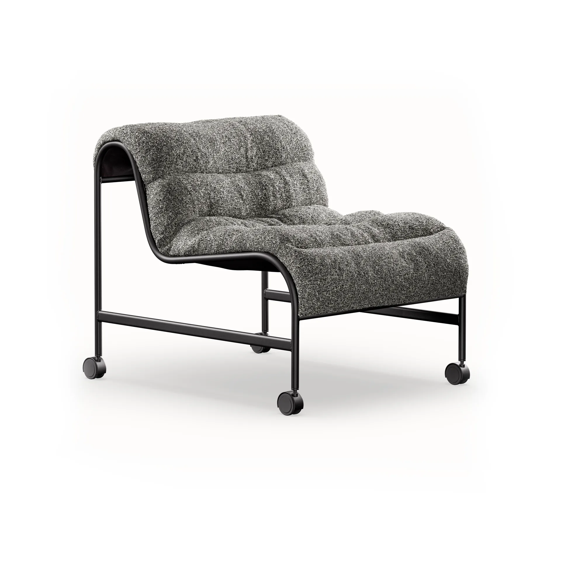 Sunny armchair, Zero Black–matte black frame w. wheels Lammhults