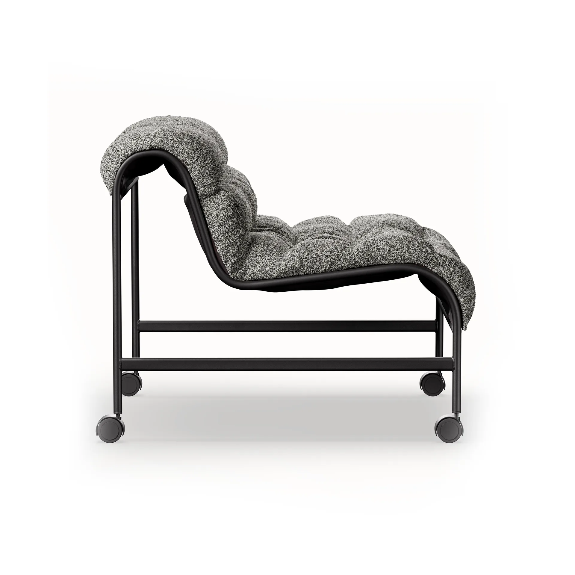Sunny armchair, Zero Black–matte black frame w. wheels Lammhults