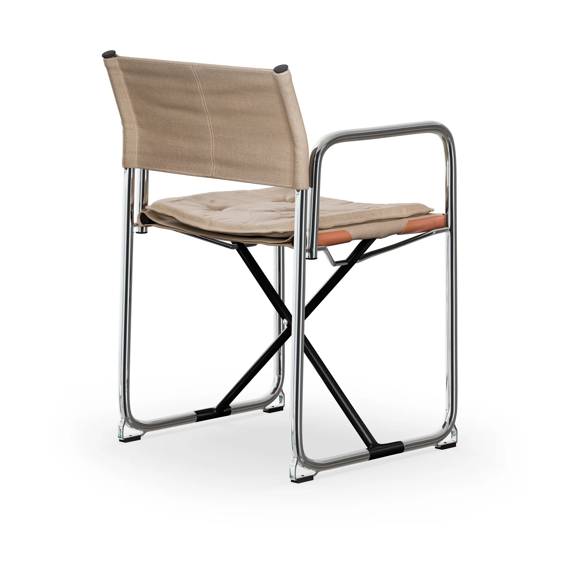 X75-2 armchair, Linen weave natural–chrome legs Lammhults