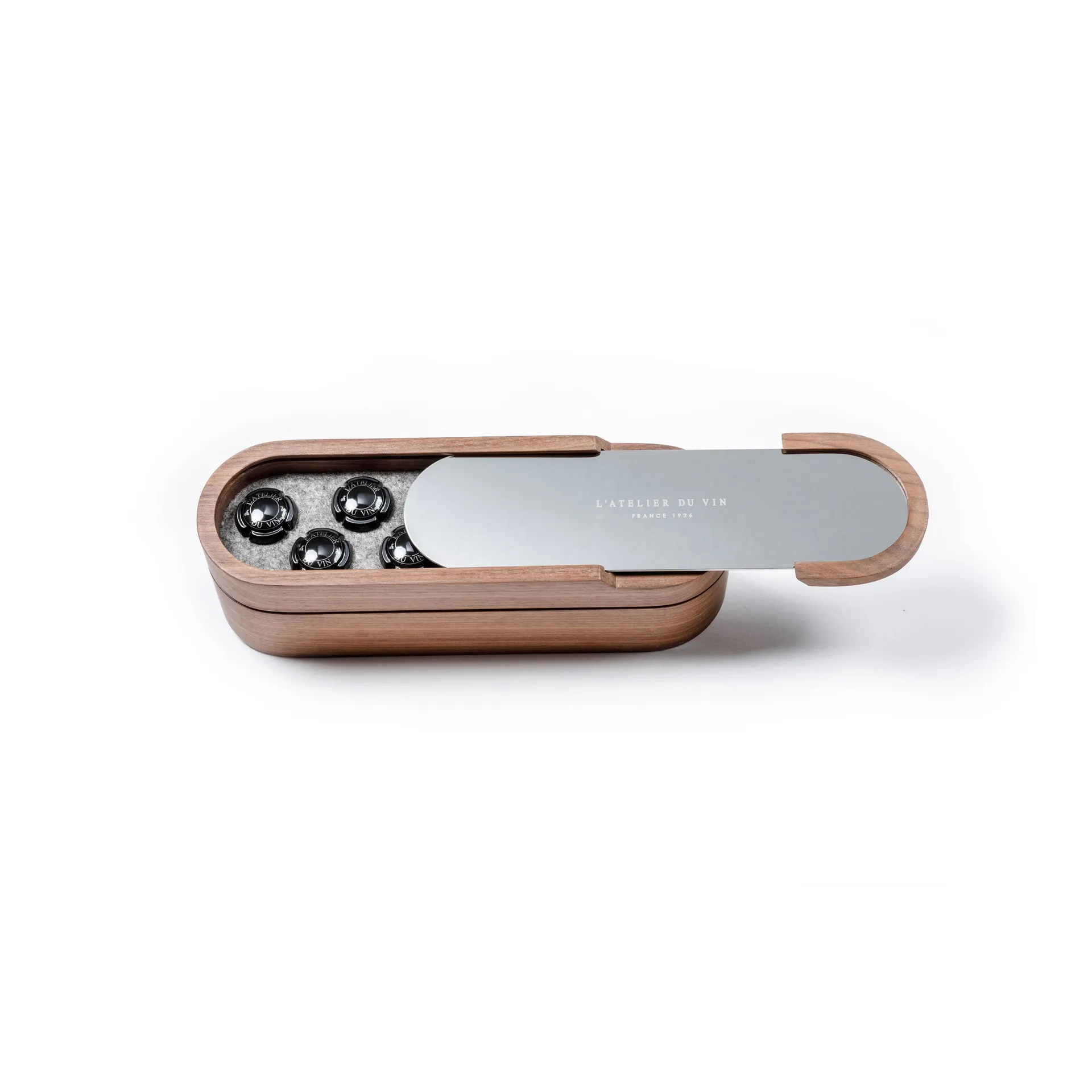 L'Atelier Sparkling champagne set, Walnut L'Atelier du Vin