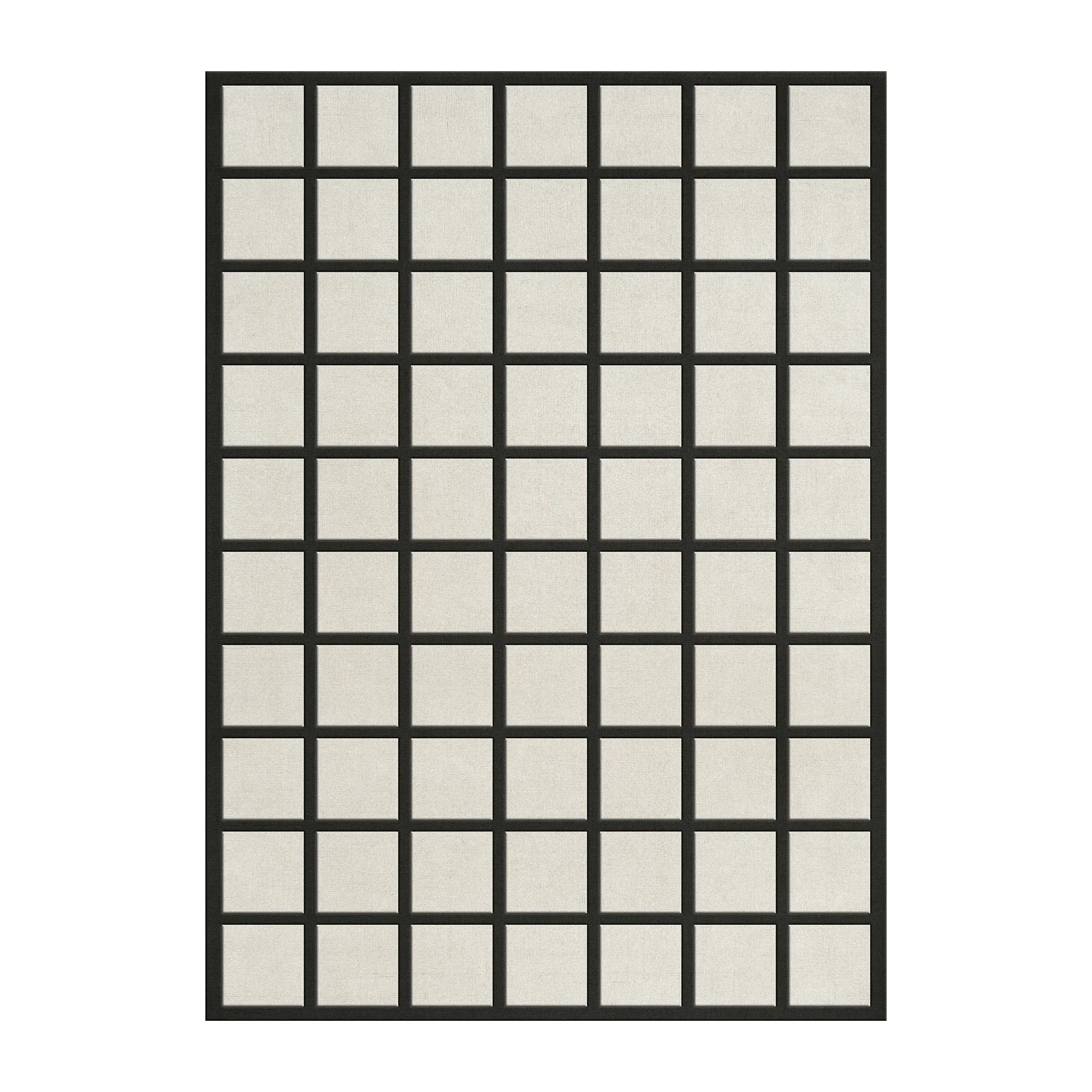 Avenue Checked Bone wool carpet, White. 180x270 cm Layered
