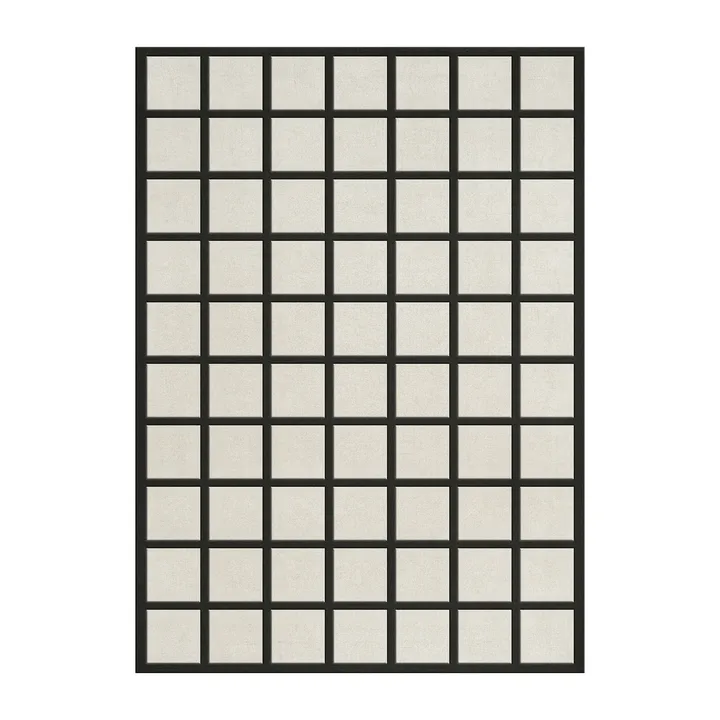 Avenue Checked Bone wool carpet - White. 180x270 cm - Layered