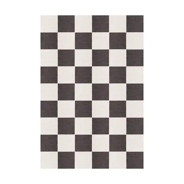 Chess wool rug - Black and white, 140x200 cm - Layered