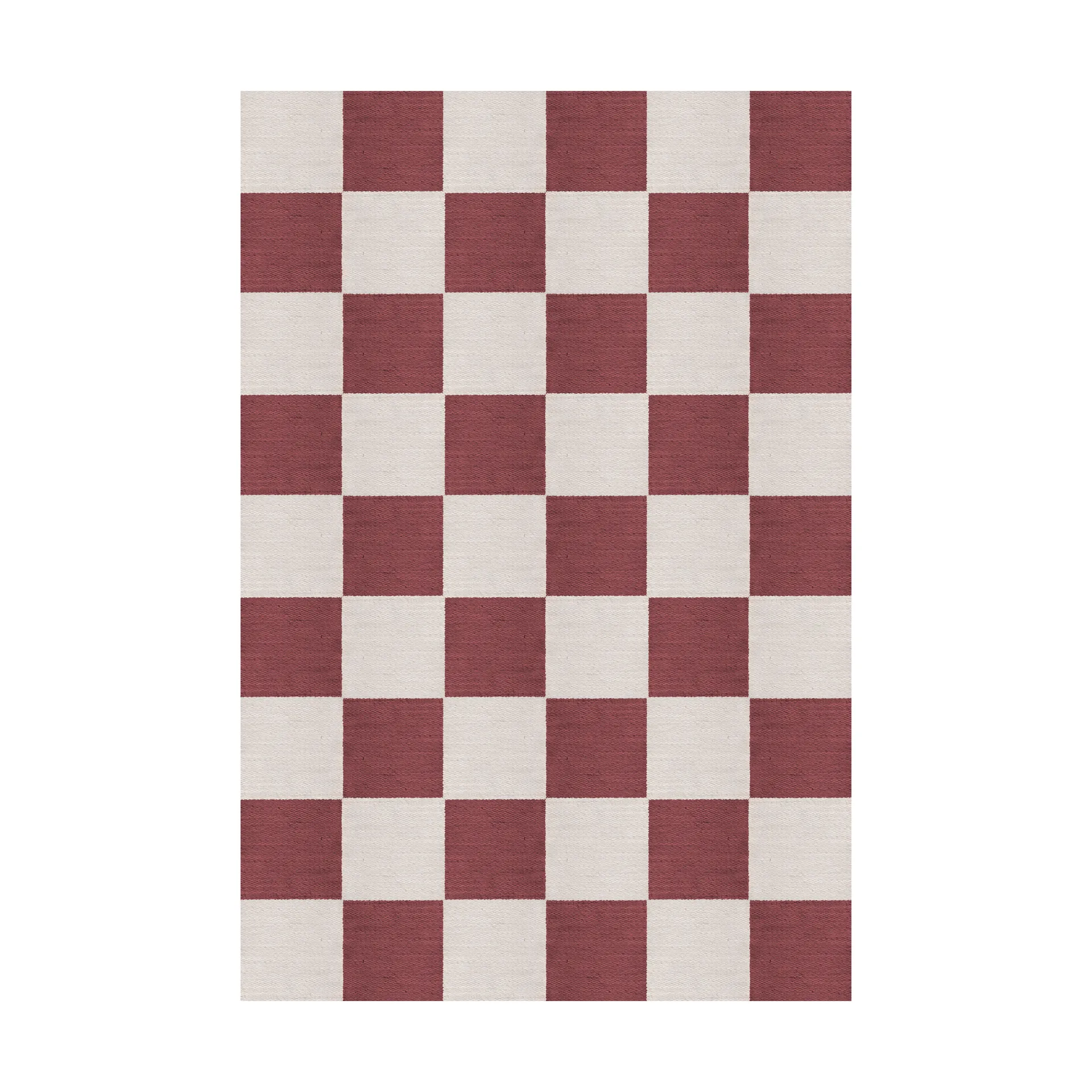 Chess wool rug, Burgundy, 180x270 cm Layered