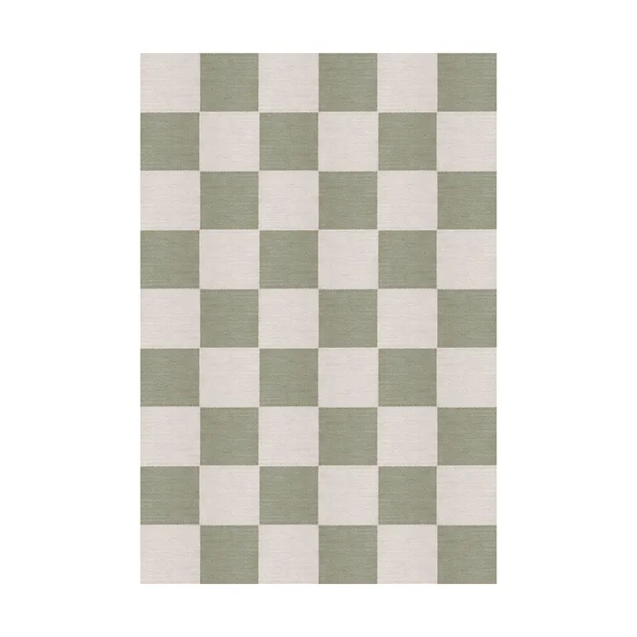 Chess wool rug - Sage, 200x300 cm - Layered