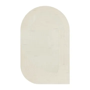 Circular wool carpet 180x270 cm - Bone white - Layered