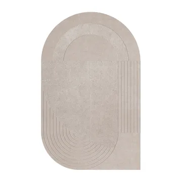 Circular wool carpet 180x270 cm - Light oatmeal - Layered